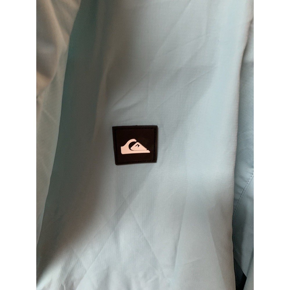 Quiksilver Jacket Mens XL Blue Gray Hooded Packable Windbreaker Outdoor School - Picture 4 of 12
